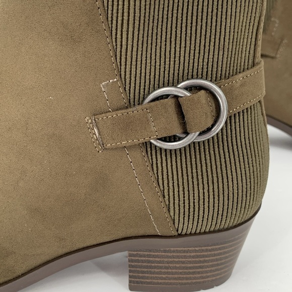 Market & Spruce Kaili ankle boots bootie shoe olive green heel stretch new 7 - Picture 7 of 7